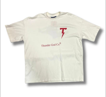 Camiseta branca Thunder T vermelho