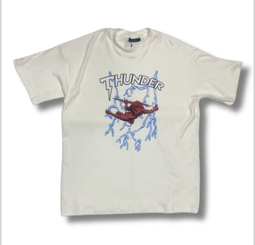 Camiseta branca Thunder raios azul