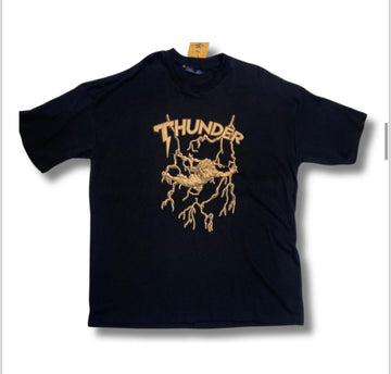 Camiseta preta Thunder raios bege