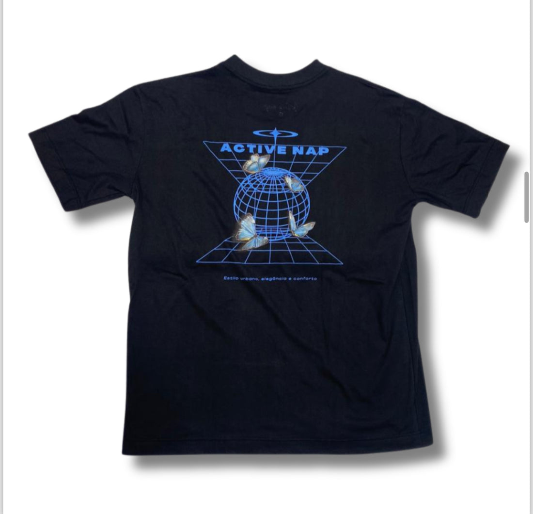 Camiseta preta butterfly Active Nap